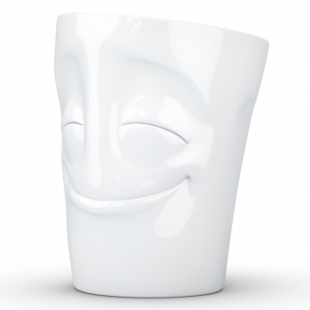 Preview: FiftyEight Henkelbecher Mug Vergnügt weiss